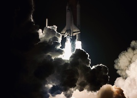 Night Launch of the Space Shuttle Challenger for STS-8, 1983. Courtesy of NASA.