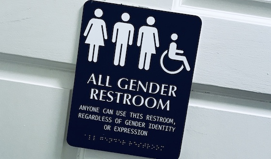 all gender bathroom sign